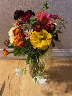 colorful flower bouquet with zinnia, marigold, and more colorful flower bouquet with zinnia, marigold, and more